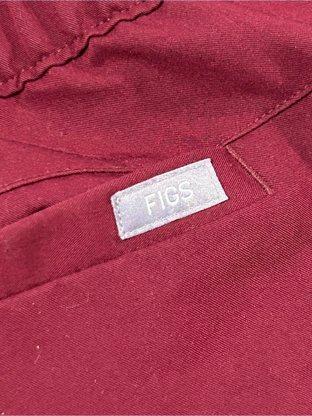 FIGS Maroon Scrub Set - Top & Jogger Pants - Picture 15 of 15